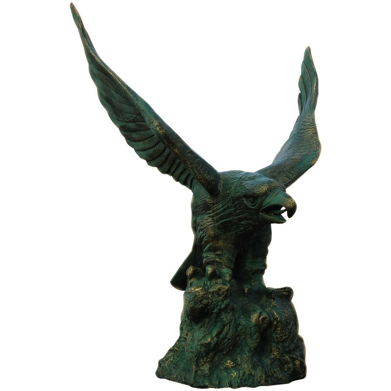 Biscottini - Cast iron made antiqued green finish W180xDP125xH200 cm sized eagle