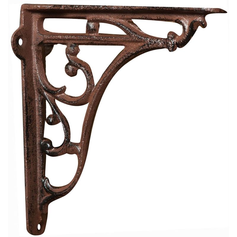 Cast iron made antiqued rust finish W18,5xP4,5xH18,5 cm sized wall shelf