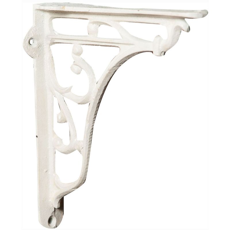 Cast iron made antiqued white finish W18,5xP4,5xH18,5 cm sized wall shelf