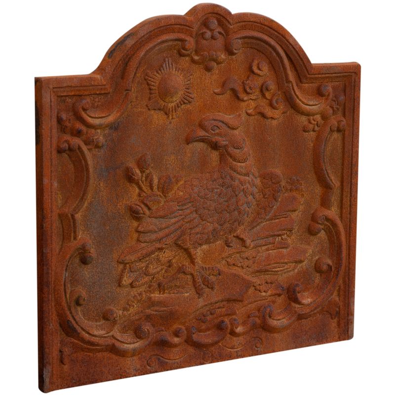 Cast iron made natural rust finish sized fireback