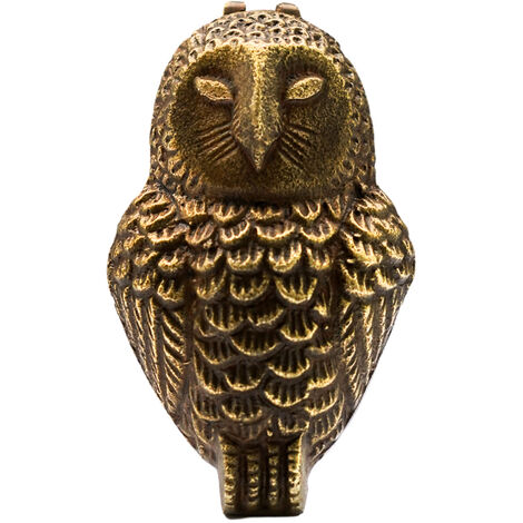 Cast Iron Owl Door Knocker - Iron - L6 x W9.5 x H16 cm - Antique Brass