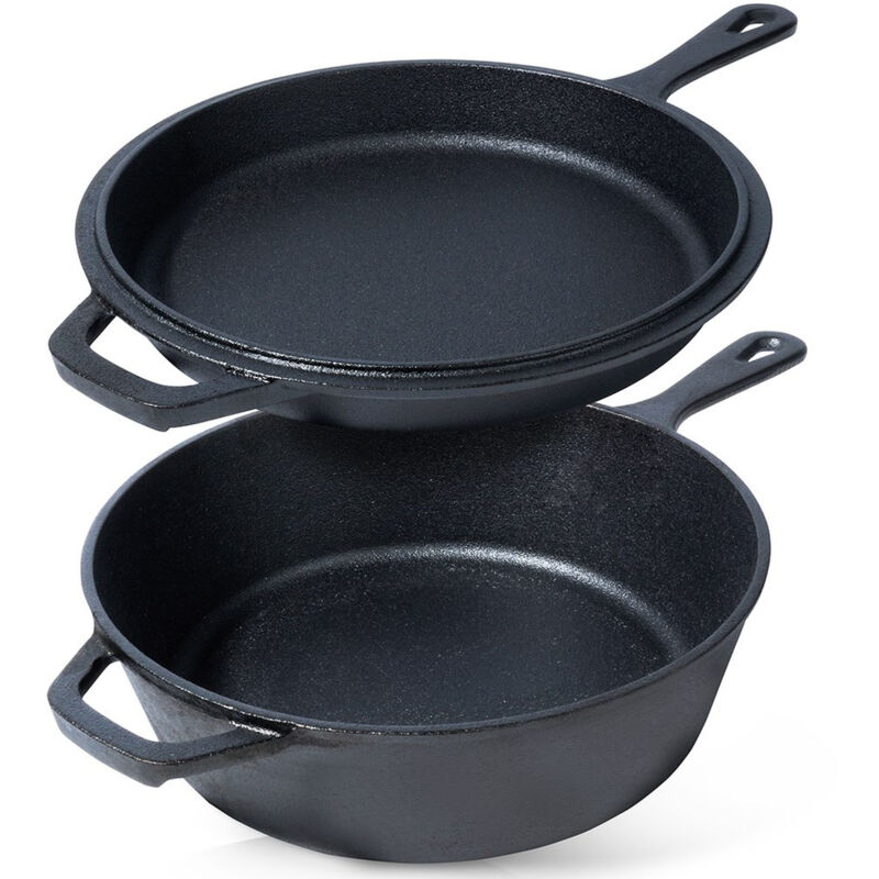 Northix Mehrfarbig Cast Iron Pot And Frying Pan Set For Versatile Cooking