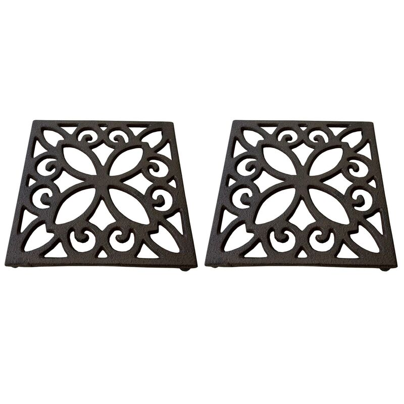 Selections - Cast Iron Square Table Trivet (Pack of 2)