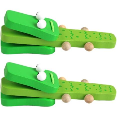 Castagnettes en alligator en bois 2PCS