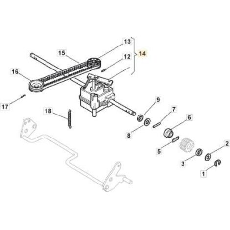 Castelgarden – Groupe de traction pour tondeuse GGP – Compatible avec modèles Stiga Turbo 48S et 55S – Accessoire pour tondeuse – Longueur ajustable