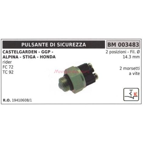 CASTELGARDEN Pulsador de seguridad motor rider FC 72 TC 92 003483 19410608/1