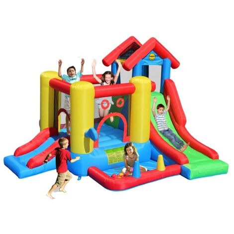 Castello Giostra Gonfiabile 7 in 1 con Pompa Inclusa Happy Hop