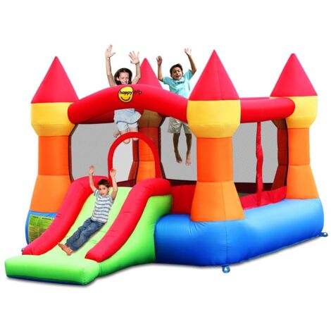 Castello Giostra Gonfiabile con Pompa Inclusa Happy Hop