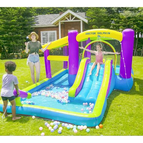 Foto piscina di palline e scivolo parco giochi colorato genera ai