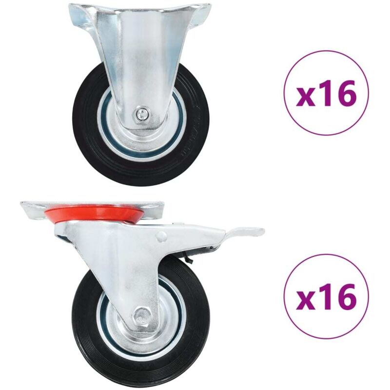 32 pcs Casters 100 mm vidaXL