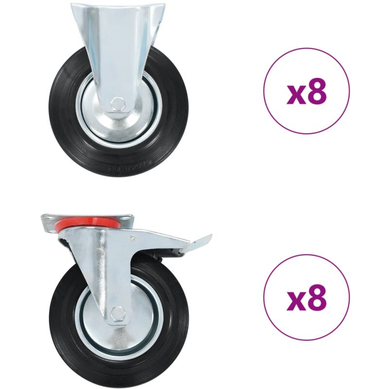16 pcs Casters 200 mm Vidaxl