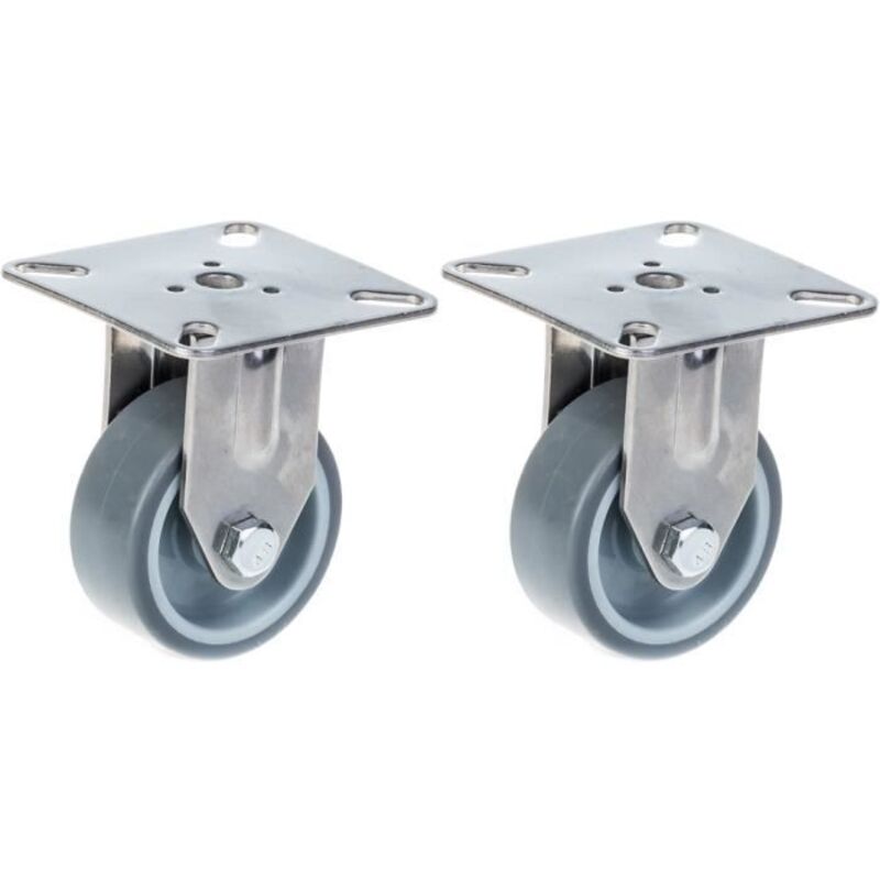 Casters - Construction Equipment - 50mm - Fixed - 80kg - Grey