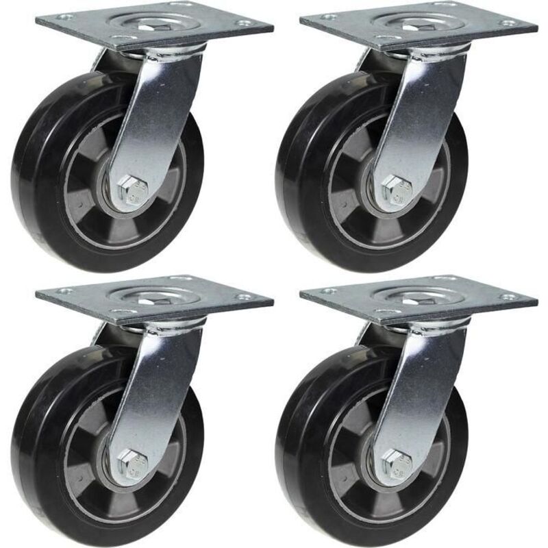 Casters - EC2802 - Black Rubber - Swivel - 152mm x 50mm