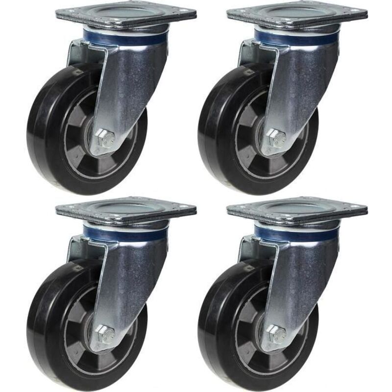 Casters - EC2826 - 152mm - Black Rubber - Swivel - 1320kg Capacity