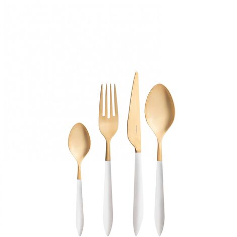 Castes Sets 24 pièces dans la boîte Galerie Opaque White Ares Gold Bugatti