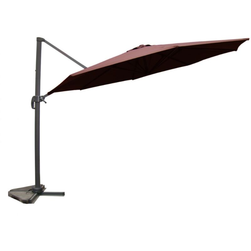 

Concept-usine - Castillo chocolate: Parasol excéntrico, redondo Ø 350 cm, giratorio a 360 ° - Chocolate