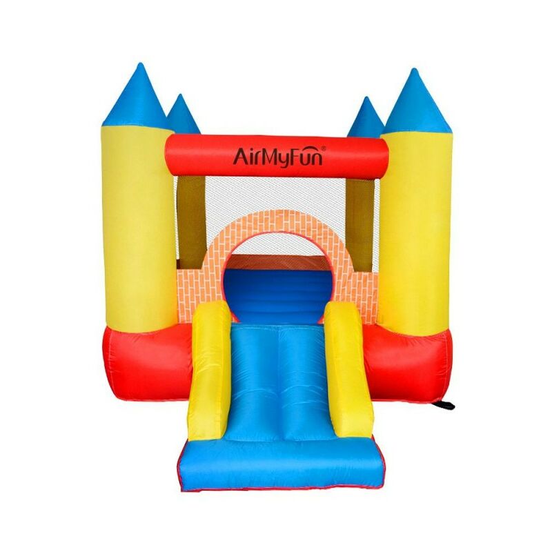 

Castillo Hinchable-Castle Bouncer- Aire de juego con tobogán - Superficie 280 x 210 x 185 cm- Con inflador y mochila - Multicolor