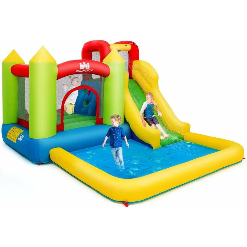 

Castillo Hinchable con Piscina de Juego y Tobogán para Infantil Centro de Juego de 350x280x190cm Sin Soplador