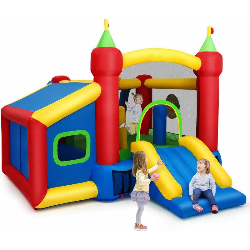 

Castillo Hinchable para Niños 380 x 305 x 215 cm Infantil Castillo Inflable con Tobogán Sin Soplador