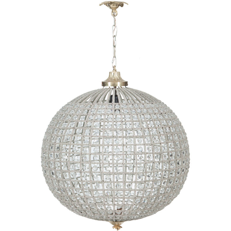 Biscottini - Casting aged brass and crystal gems chandelier diam. 40xH40 cm
