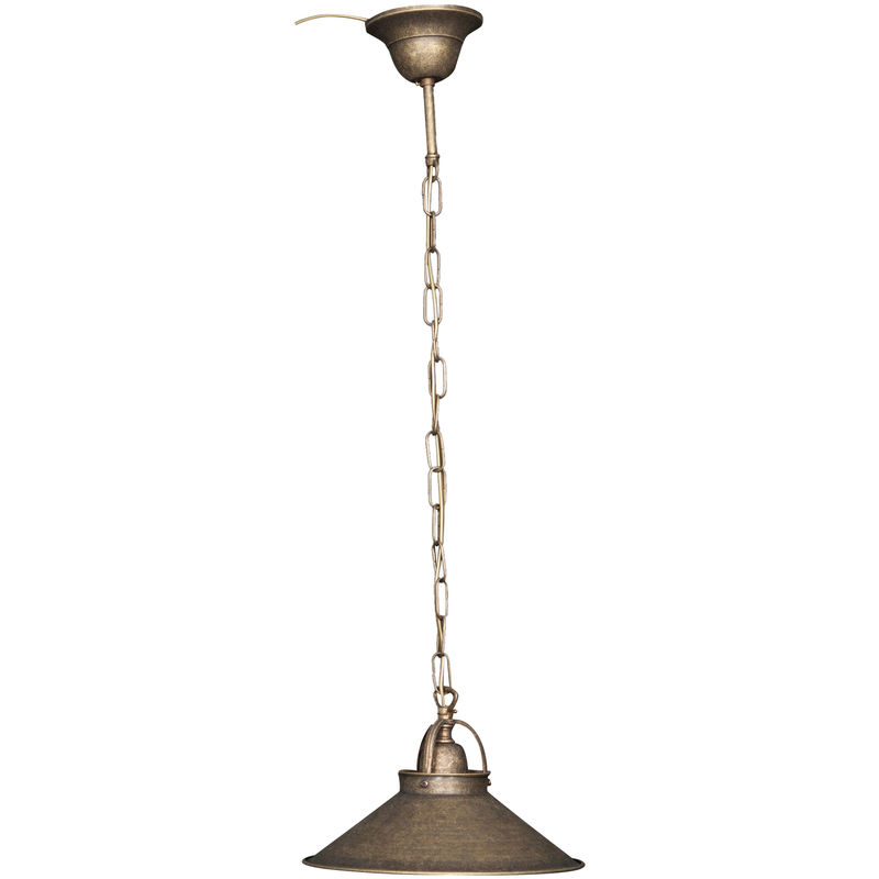 Biscottini - Casting aged brass made Country-style pendant chandelier Diam. 25XH76 cm Made in Italy