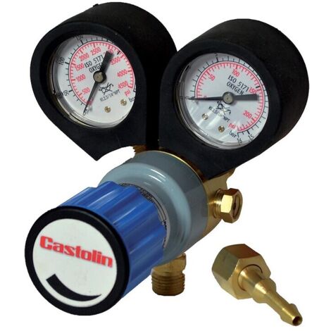Castolin – Détendeur oxygène TYPHOON – Pression nominale 3 bar – Corps en laiton robuste – Manomètre haute précision – Compatible bouteilles standards