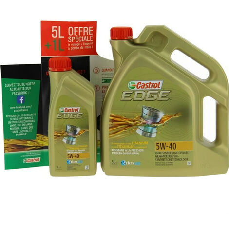 CASTROL - Huile moteur - EDGE - 5W-40 5+1L