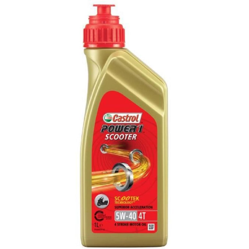 Huile-Additif Power 1 Scooter 4T - Synthetique - 5W40 - 1 Litre - Castrol
