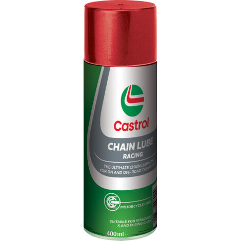 Castrol olio chain lube racing capcitÃ  0,4 litri per catene con e senza O-X Ring, per moto da strada e off-road