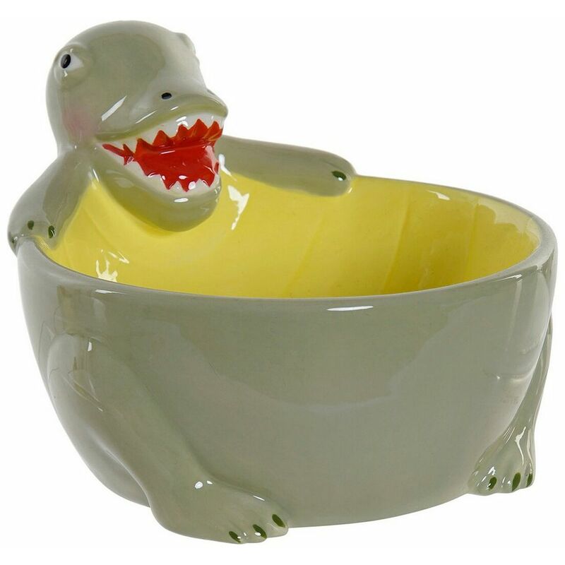 Dkd Home Decor - Ciotola Dinosauro Verde Dolomite