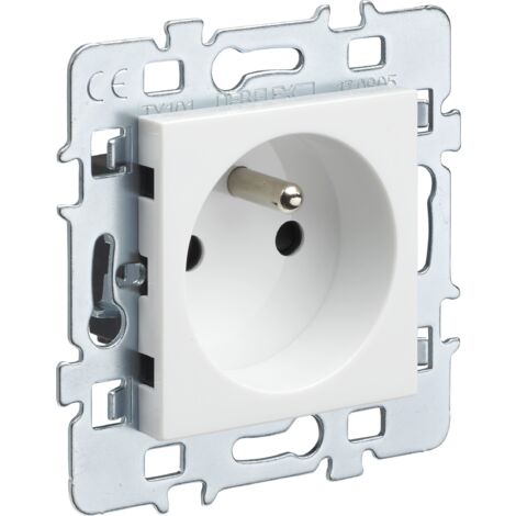 Casual - mécanisme 2P+T + cache blanc + support métal - Debflex