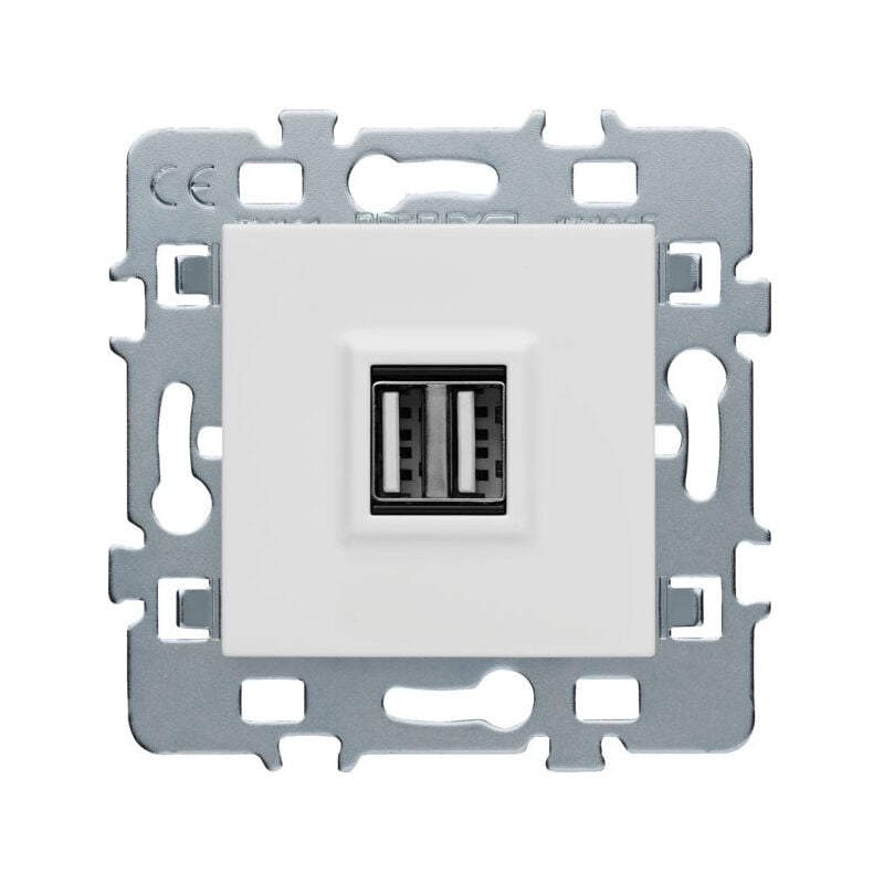 Debflex - Casual Mécanisme Usb Double 2.1a Cache Blanc Support Métal