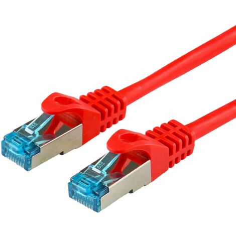 CAT 5e Câble Patch, SF/UTP, rouge, 1 m, conducteur en aluminium plaqué cuivre (CCA). Longueur de câble 1 m