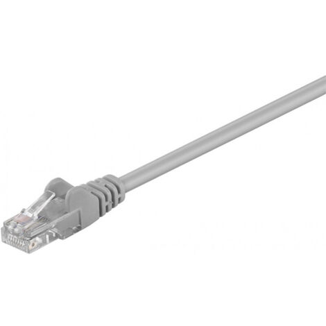 CAT 5e Câble Patch, U/UTP, gris, 10 m, conducteur en aluminium plaqué cuivre (CCA). Longueur de câble 10 m