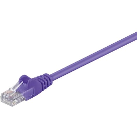 CAT 5e Câble Patch, U/UTP, violet, 10 m, conducteur en aluminium plaqué cuivre (CCA). Longueur de câble 10 m