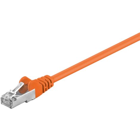 CAT 5e cavo patch, F/UTP, arancione, 0,5 m, conduttore di alluminio placcato di rame (CCA). Lunghezza del Cavo 0.5 m