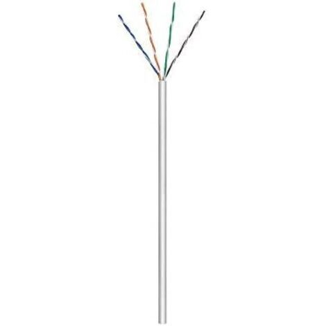 CAT 5e Netzwerkkabel, U/UTP, grau, Kupferkaschierter Aluminiumleiter (CCA), AWG 26/7 (stranded), PVC-Kabelmantel. Kabellänge 100 m