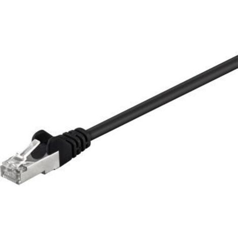 CAT 5e Patchkabel, SF/UTP, schwarz, Kupferkaschierter Aluminiumleiter (CCA). Kabellänge 5 m
