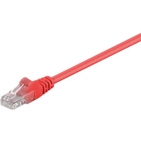CAT 5e Patchkabel, U/UTP, rot, Kupferkaschierter Aluminiumleiter (CCA). Kabellänge 1 m