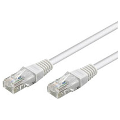 CAT 6 Câble Patch, U/UTP, blanc, conducteur en aluminium plaqué cuivre (CCA). Longueur de câble 0.25 m