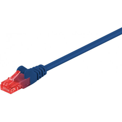 CAT 6 Câble Patch, U/UTP, bleu, conducteur en aluminium plaqué cuivre (CCA). Longueur de câble 15 m