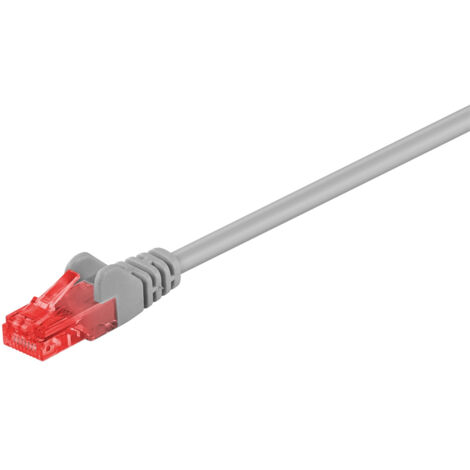 CAT 6 Câble Patch, U/UTP, gris, conducteur en aluminium plaqué cuivre (CCA). Longueur de câble 0.25 m