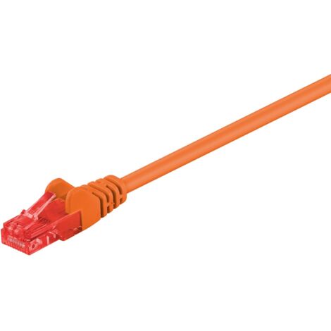 CAT 6 Câble Patch, U/UTP, orange, conducteur en aluminium plaqué cuivre (CCA). Longueur de câble 0.5 m