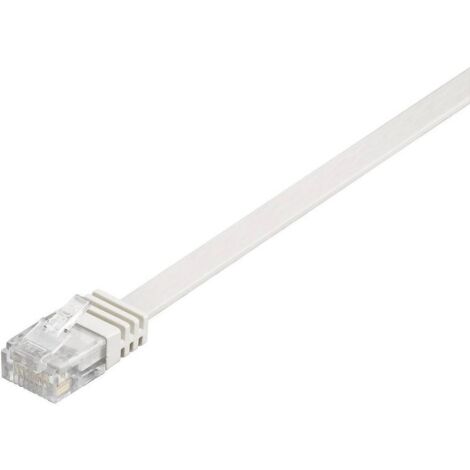CAT 6 cavo patch piatto U/UTP, bianco, conduttore di rame (CU). Lunghezza del Cavo 15 m
