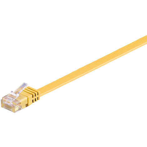 CAT 6 cavo patch piatto U/UTP, giallo, conduttore di rame (CU). Lunghezza del Cavo 0.5 m