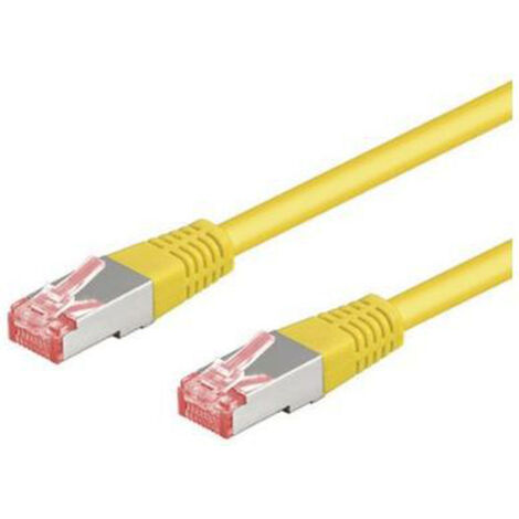 CAT 6 cavo patch S/FTP (PiMF), giallo, 0,25 m, conduttore di alluminio placcato di rame (CCA). Lunghezza del Cavo 0.25 m