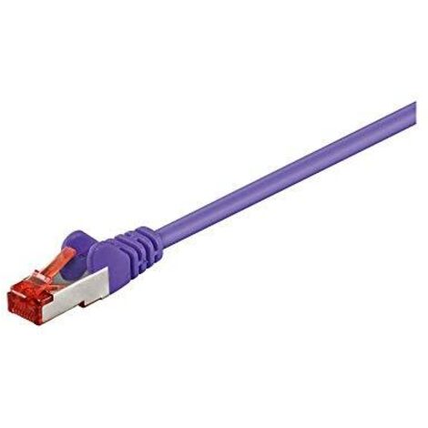 CAT 6 cavo patch, S/FTP (PiMF), viola, 1 m, conduttore di rame (CU), guaina del cavo senza alogeni (LSZH). Lunghezza del Cavo 1 m