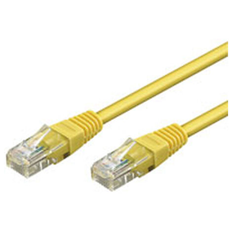 CAT 6 cavo patch, U/UTP, giallo, conduttore di alluminio placcato di rame (CCA). Lunghezza del Cavo 0.25 m