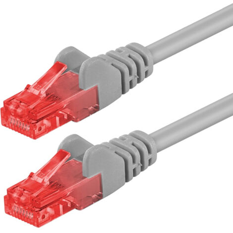 CAT 6 cavo patch, U/UTP, (grigio), conduttore di rame (CU), guaina del cavo senza alogeni (LSZH). Lunghezza del Cavo 0.5 m