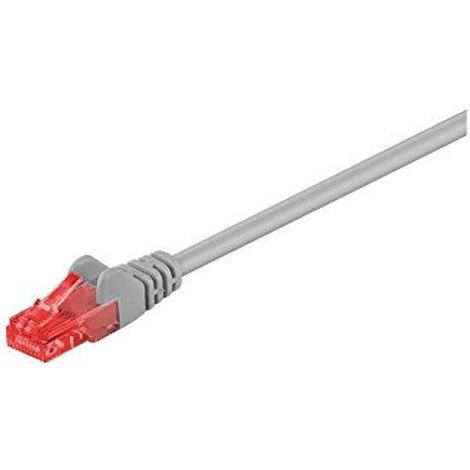 CAT 6 cavo patch, U/UTP, (grigio), conduttore di rame (CU), guaina del cavo senza alogeni (LSZH). Lunghezza del Cavo 7.5 m